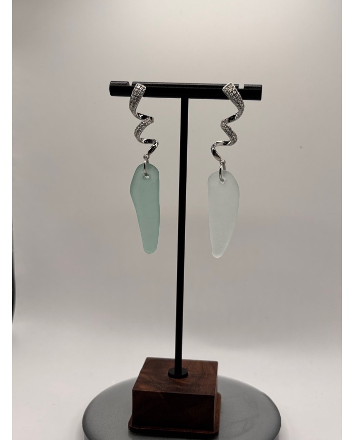 PENDIENTES ARTESANOS DE CRISTAL MARINO
