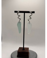 PENDIENTES ARTESANOS DE CRISTAL MARINO