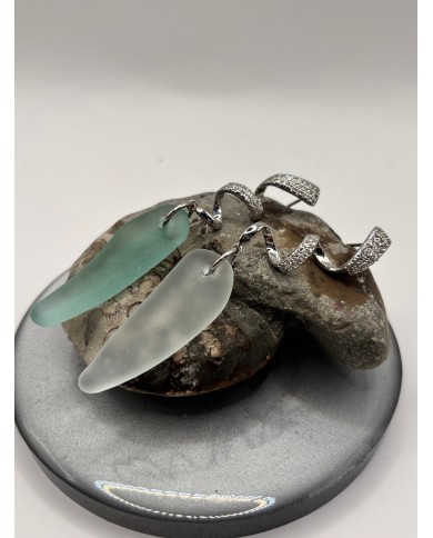 PENDIENTES ARTESANOS DE CRISTAL MARINO