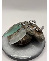 PENDIENTES ARTESANOS DE CRISTAL MARINO