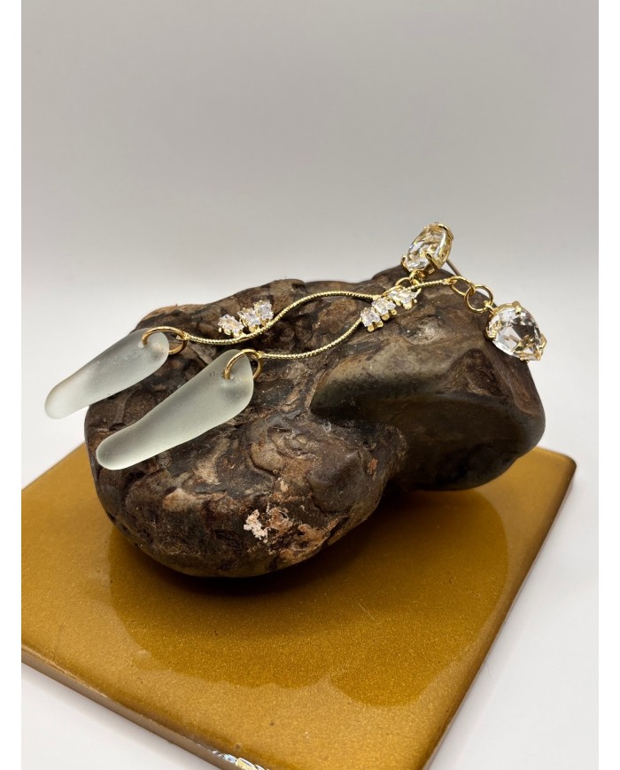 PENDIETES ARTESANOS DE CRISTAL MARINO