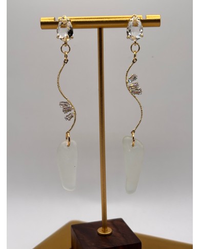 PENDIETES ARTESANOS DE CRISTAL MARINO