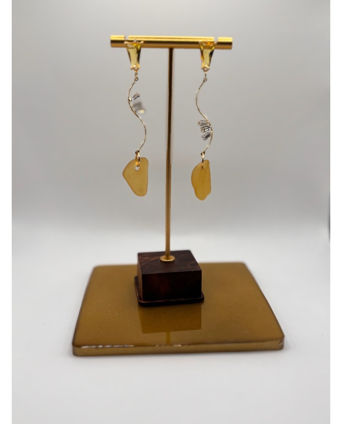 PENDIENTES ARTESANOS DE CRISTAL MARINO