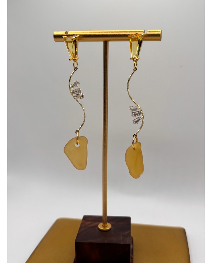PENDIENTES ARTESANOS DE CRISTAL MARINO