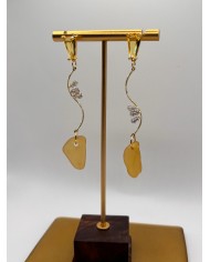 PENDIENTES ARTESANOS DE  CRISTAL MARINO