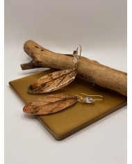 PENDIENTES ARTESANOS DE HOJA  NATURAL ESQUELETIZADA