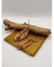 PENDIENTES ARTESANOS DE HOJA  NATURAL ESQUELETIZADA