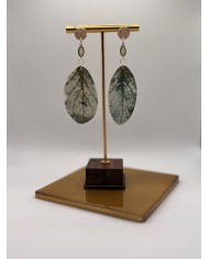 PENDIENTES DE HOJA NATURAL ESQUELETIZADA