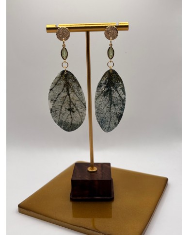 PENDIENTES DE HOJA NATURAL ESQUELETIZADA