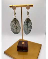 PENDIENTES DE HOJA NATURAL ESQUELETIZADA
