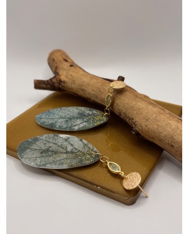 PENDIENTES DE HOJA NATURAL ESQUELETIZADA