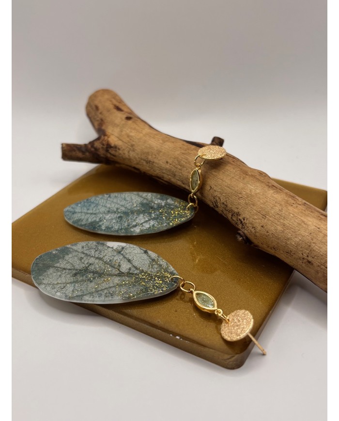PENDIENTES DE HOJA NATURAL ESQUELETIZADA