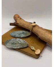 PENDIENTES DE HOJA NATURAL ESQUELETIZADA