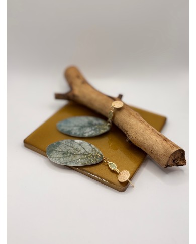 PENDIENTES DE HOJA NATURAL ESQUELETIZADA