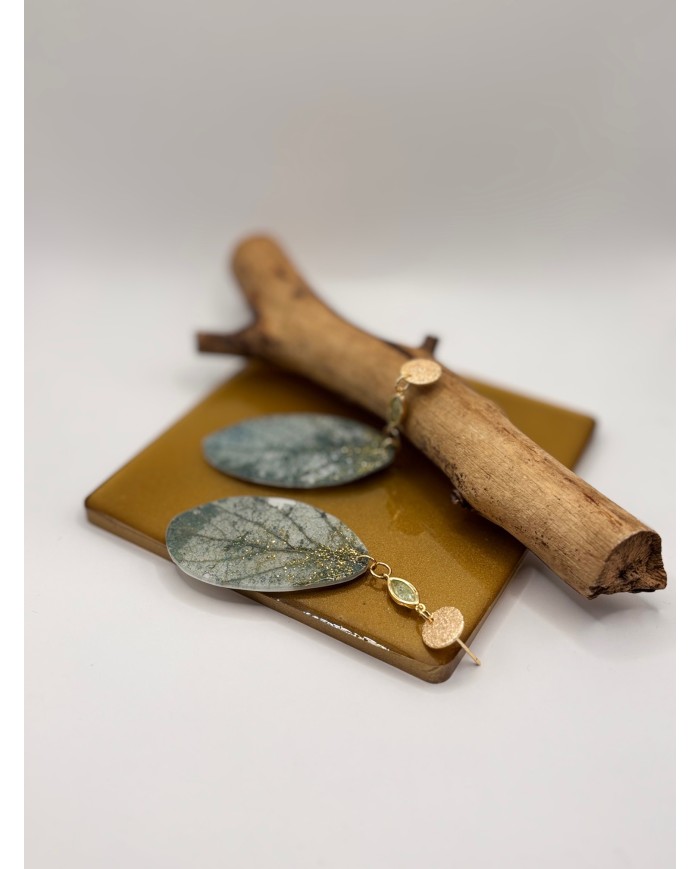 PENDIENTES DE HOJA NATURAL ESQUELETIZADA