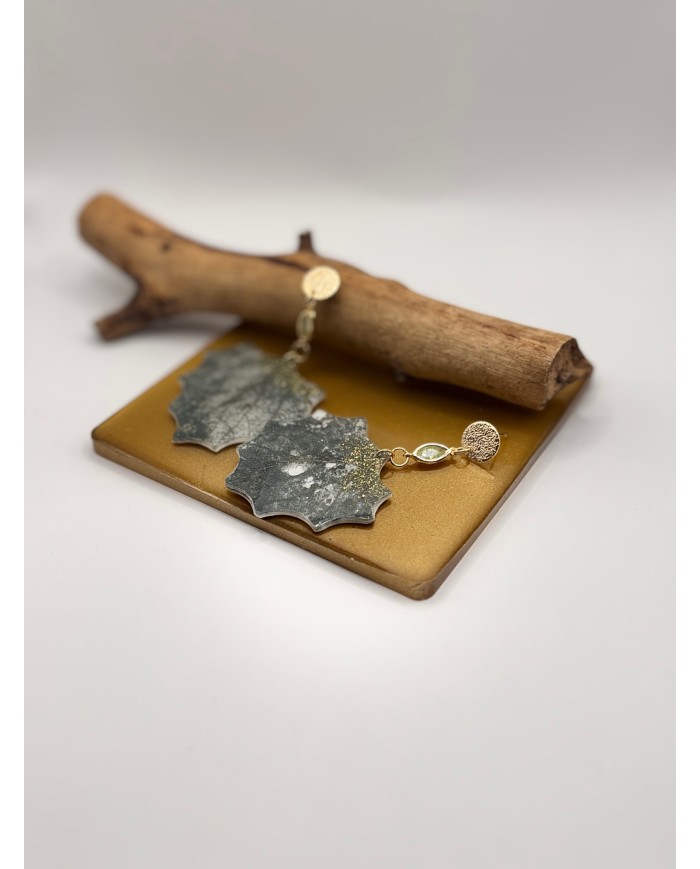 PENDIENTES ARTESANOS DE HOJA NATURAL ESQUELETIZADA