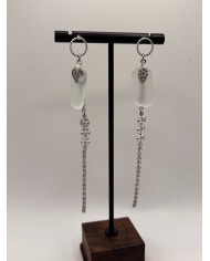 PENDIENTES ARTESANOS DE  CRISTAL MARINO