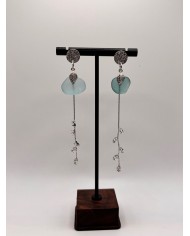PENDIENTES ARTESANOS DE CRISTAL MARINO