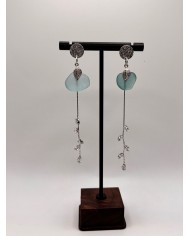 PENDIENTES ARTESANOS DE CRISTAL MARINO