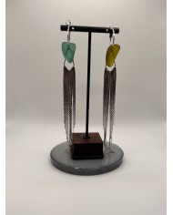 PENDIENTES ARTESANOS DE CRISTAL MARINO