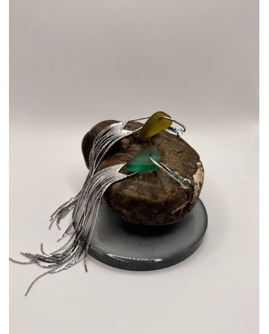 PENDIENTES ARTESANOS DE CRISTAL MARINO