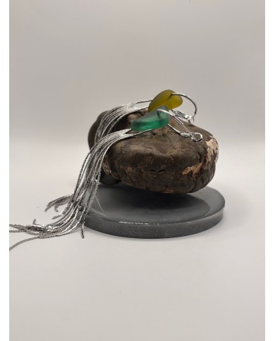 PENDIENTES ARTESANOS DE CRISTAL MARINO