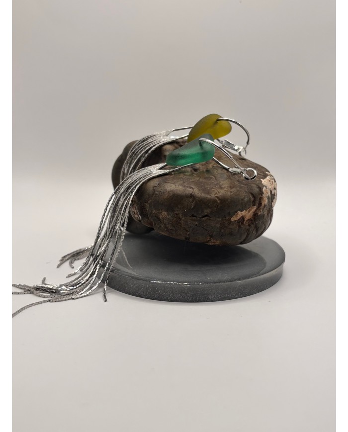 PENDIENTES ARTESANOS DE CRISTAL MARINO