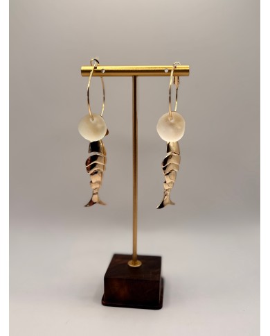 PENDIENTES ARTESANOS DE CRISTAL MARIN O