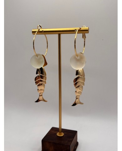 PENDIENTES ARTESANOS DE CRISTAL MARIN O