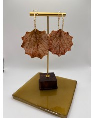 PENDIENTES ARTESANOS DE HOJA NATURAL ESQUELETIZADA