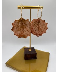 PENDIENTES ARTESANOS DE HOJA NATURAL ESQUELETIZADA