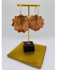 PENDIENTES ARTESANOS DE HOJA NATURAL ESQUELETIZADA