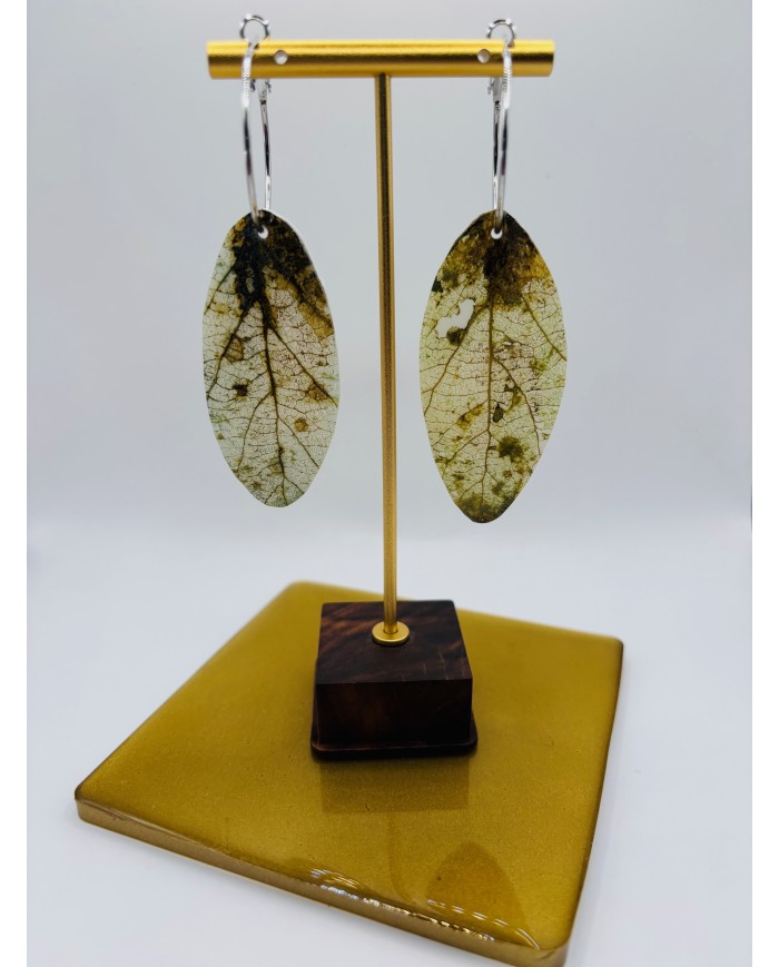 PENDIENTES ARTESANOS DE HOJA NATURAL