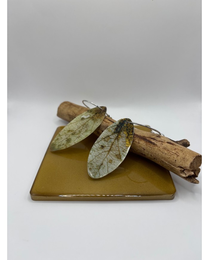 PENDIENTES ARTESANOS DE HOJA NATURAL