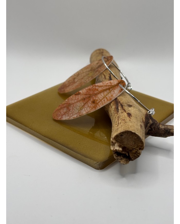 PENDIENTES ARTESANOS DE HOJA NATURAL ESQUELETIZADA