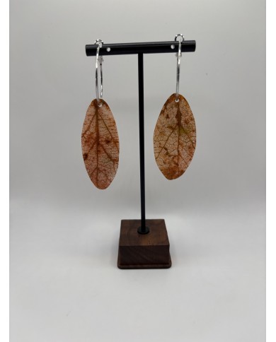 PENDIENTES ARTESANOS DE HOJA NATURAL ESQUELETIZADA
