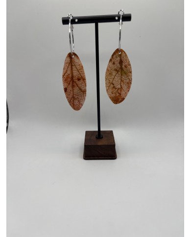 PENDIENTES ARTESANOS DE HOJA NATURAL ESQUELETIZADA