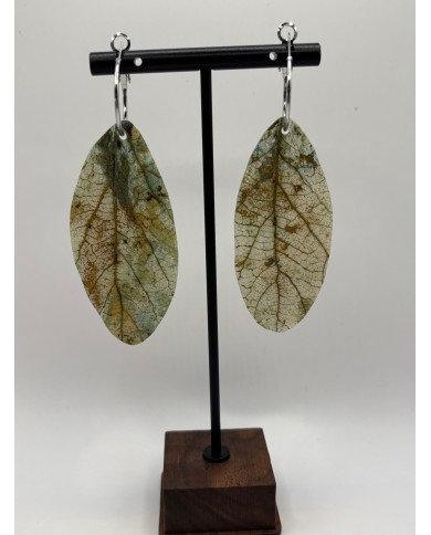 PENDIENTES ARTESANOS DE HOJA NATURAL