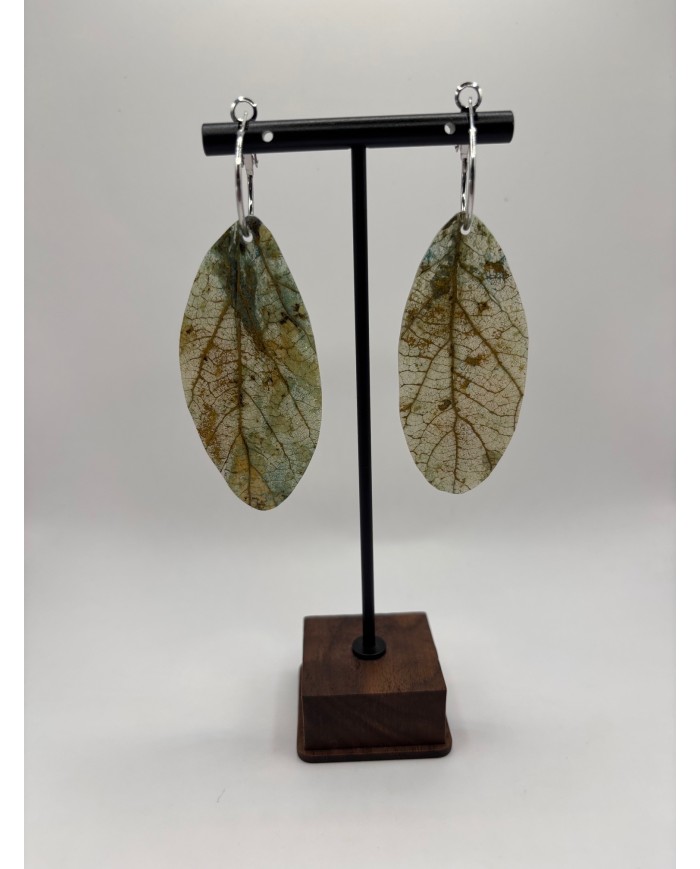 PENDIENTES ARTESANOS DE HOJA NATURAL
