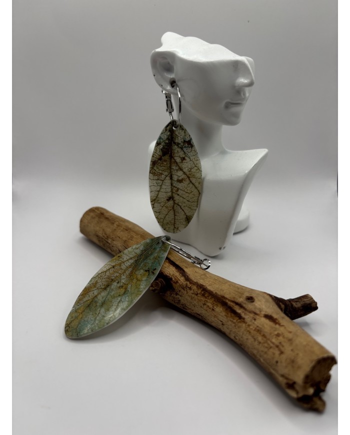 PENDIENTES ARTESANOS DE HOJA NATURAL