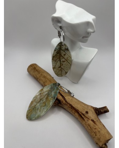PENDIENTES ARTESANOS DE HOJA NATURAL