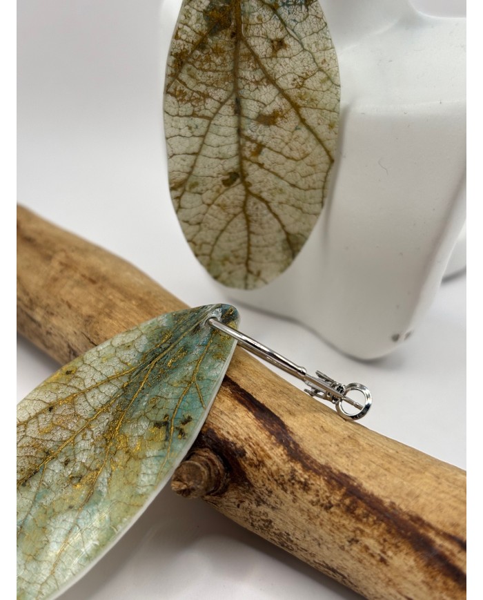 PENDIENTES ARTESANOS DE HOJA NATURAL