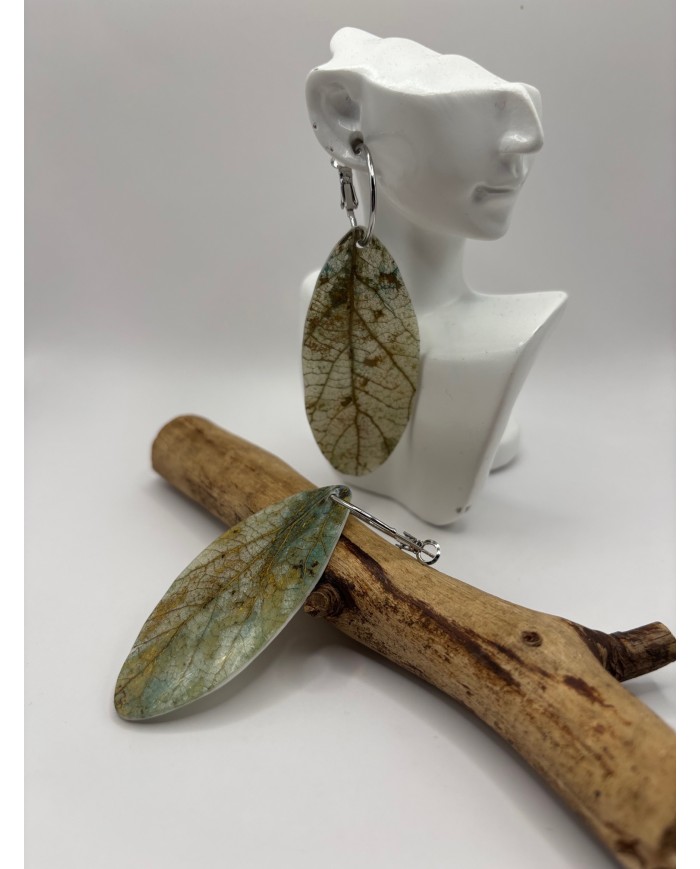 PENDIENTES ARTESANOS DE HOJA NATURAL
