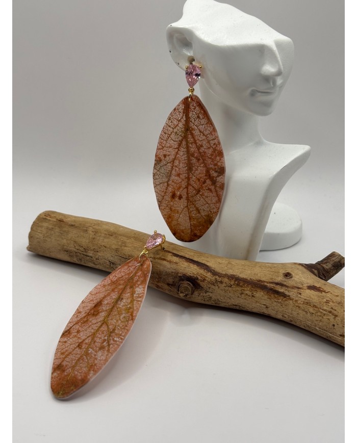 PENDIENTES ARTESANOS DE HOJA NATURAL