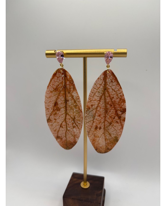 PENDIENTES ARTESANOS DE HOJA NATURAL