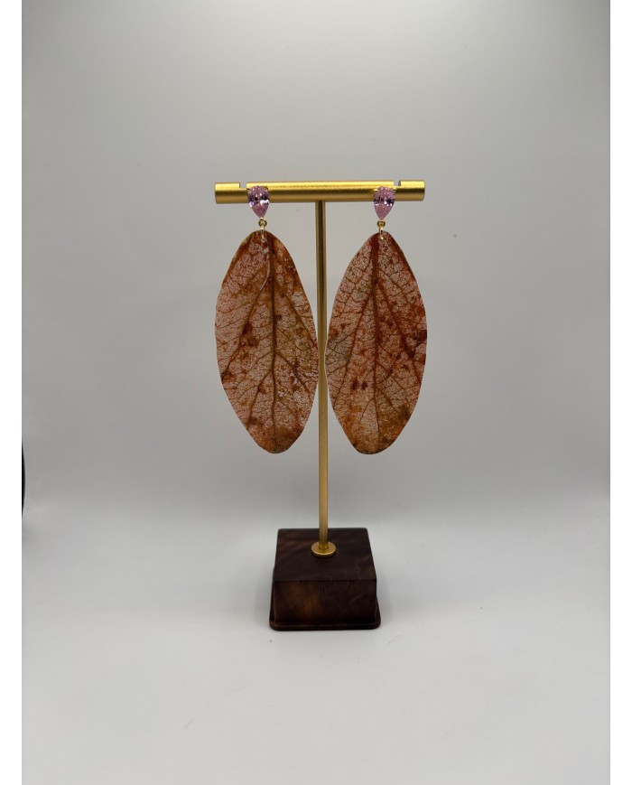 PENDIENTES ARTESANOS DE HOJA NATURAL