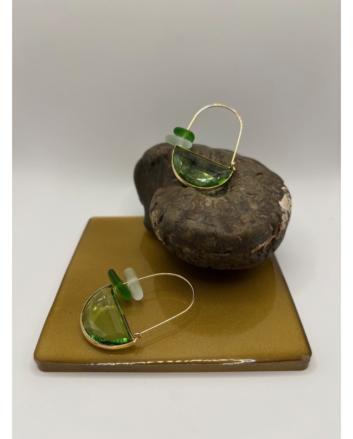 PENDIENTES ARTESANOS DE CRISTAL  MARINO