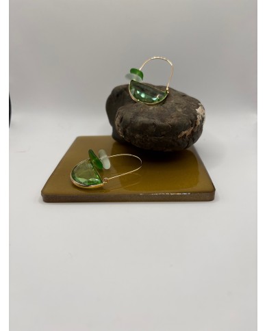 PENDIENTES ARTESANOS DE CRISTAL  MARINO