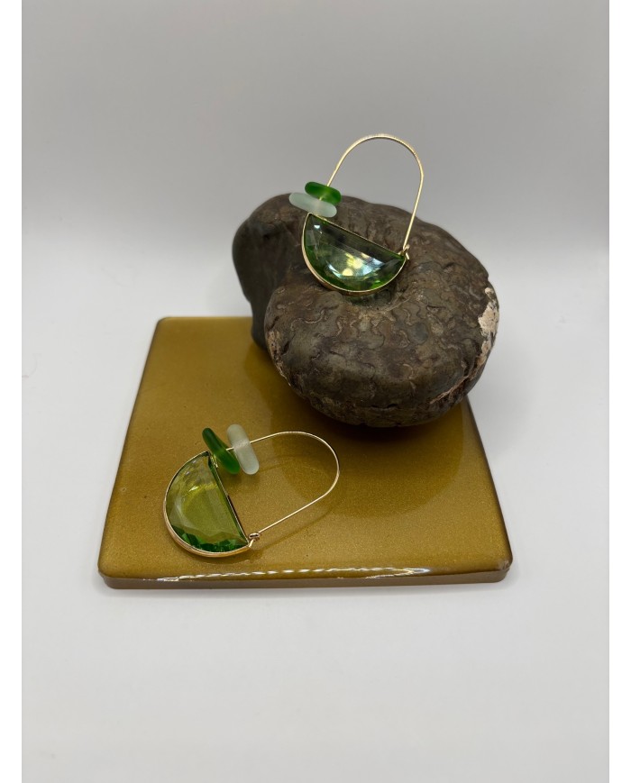 PENDIENTES ARTESANOS DE CRISTAL  MARINO