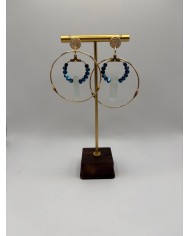 PENDIENTES ARTESANOS DE CRISTAL MARINO